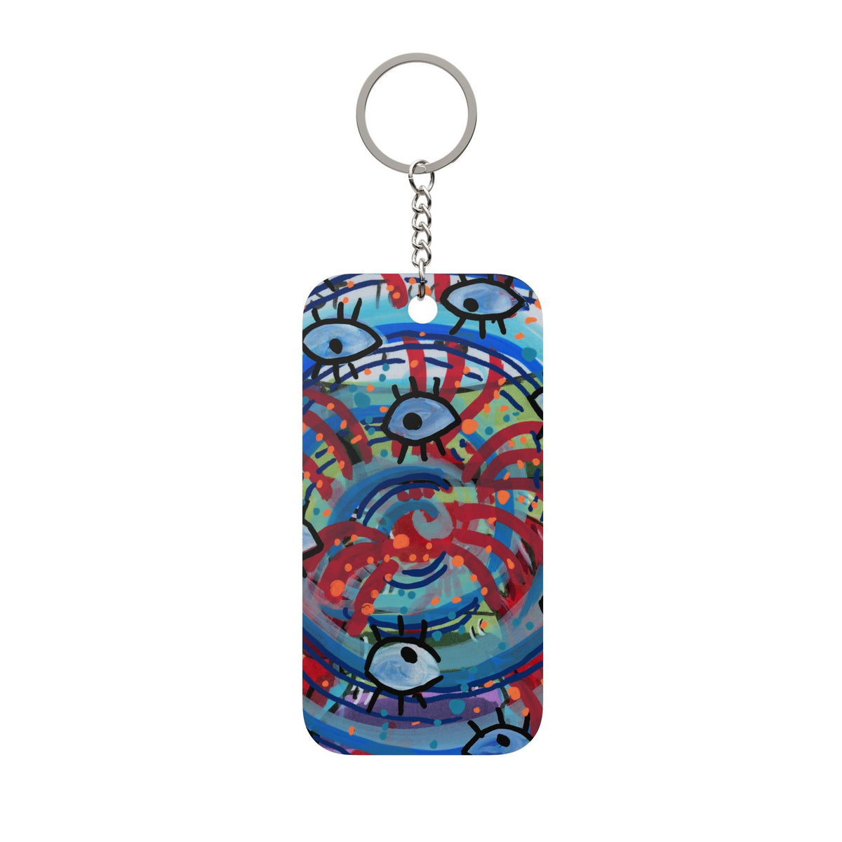 Abstracted Double-Sided Keychain Charm