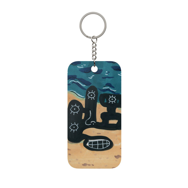 Beach Time Double-Sided Keychain Charm