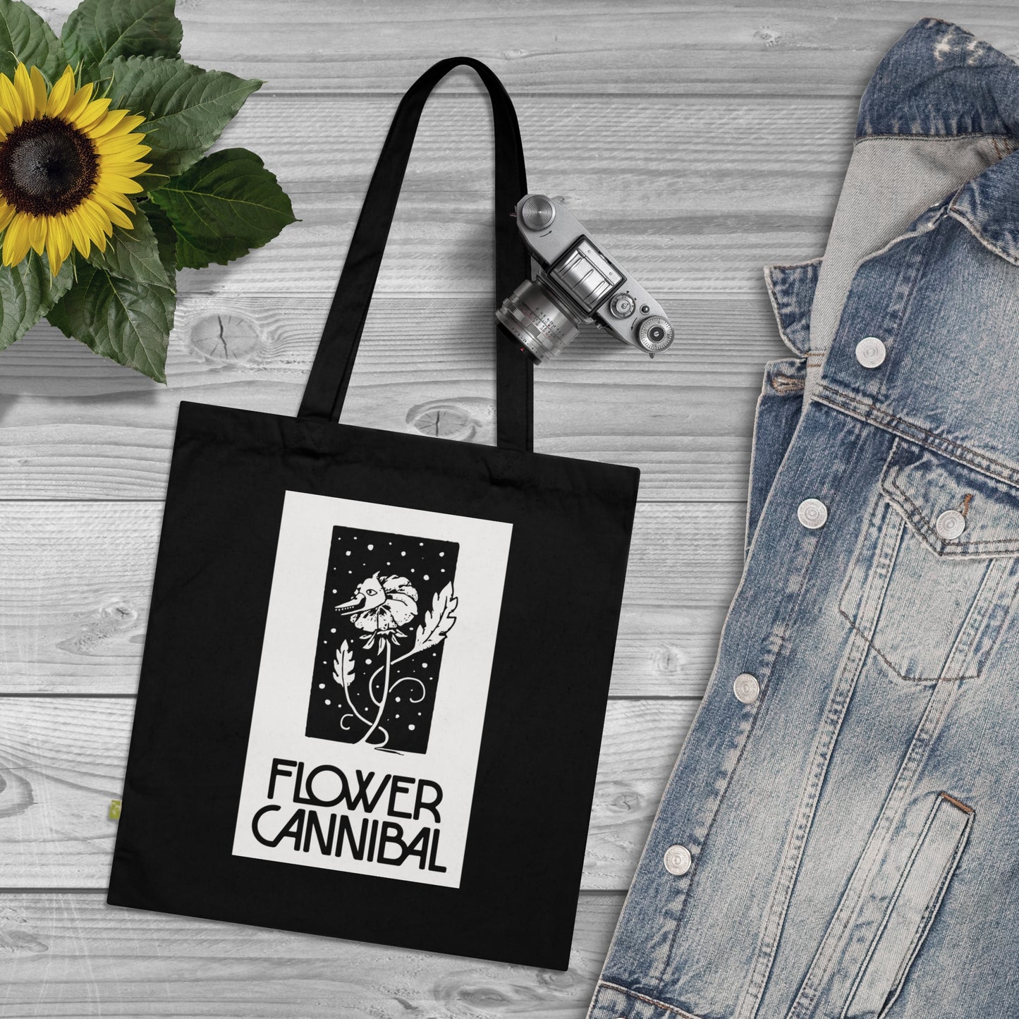 Tote Bag (Black) - Flower Cannibal