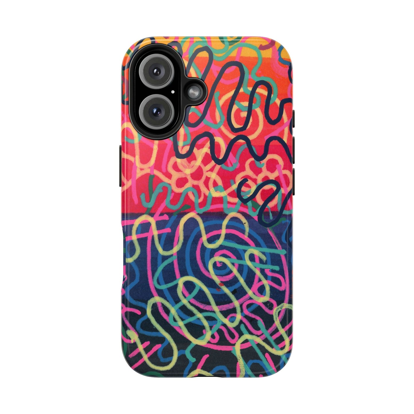 Colorful Squiggly Lines Tough Phone Cases