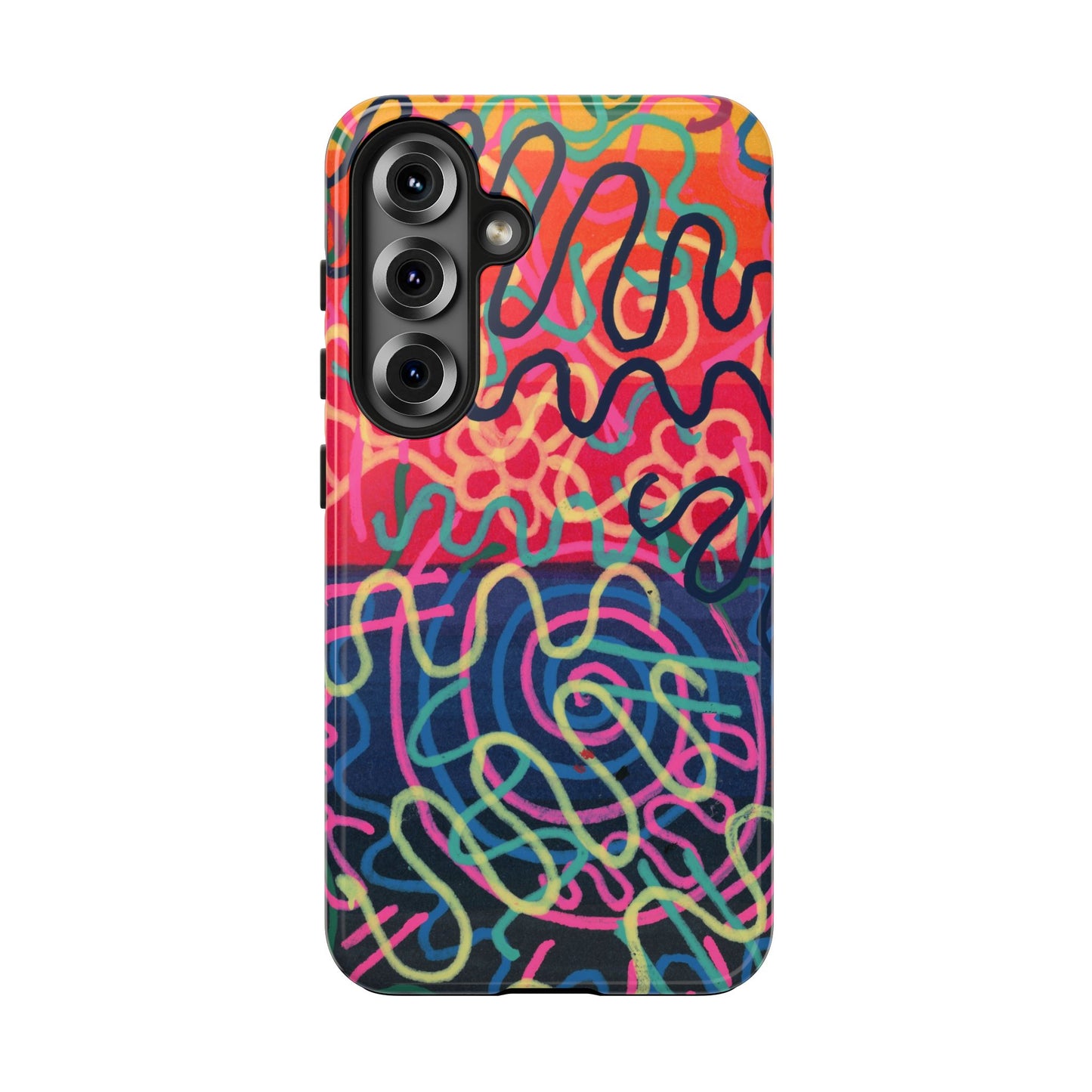 Colorful Squiggly Lines Tough Phone Cases