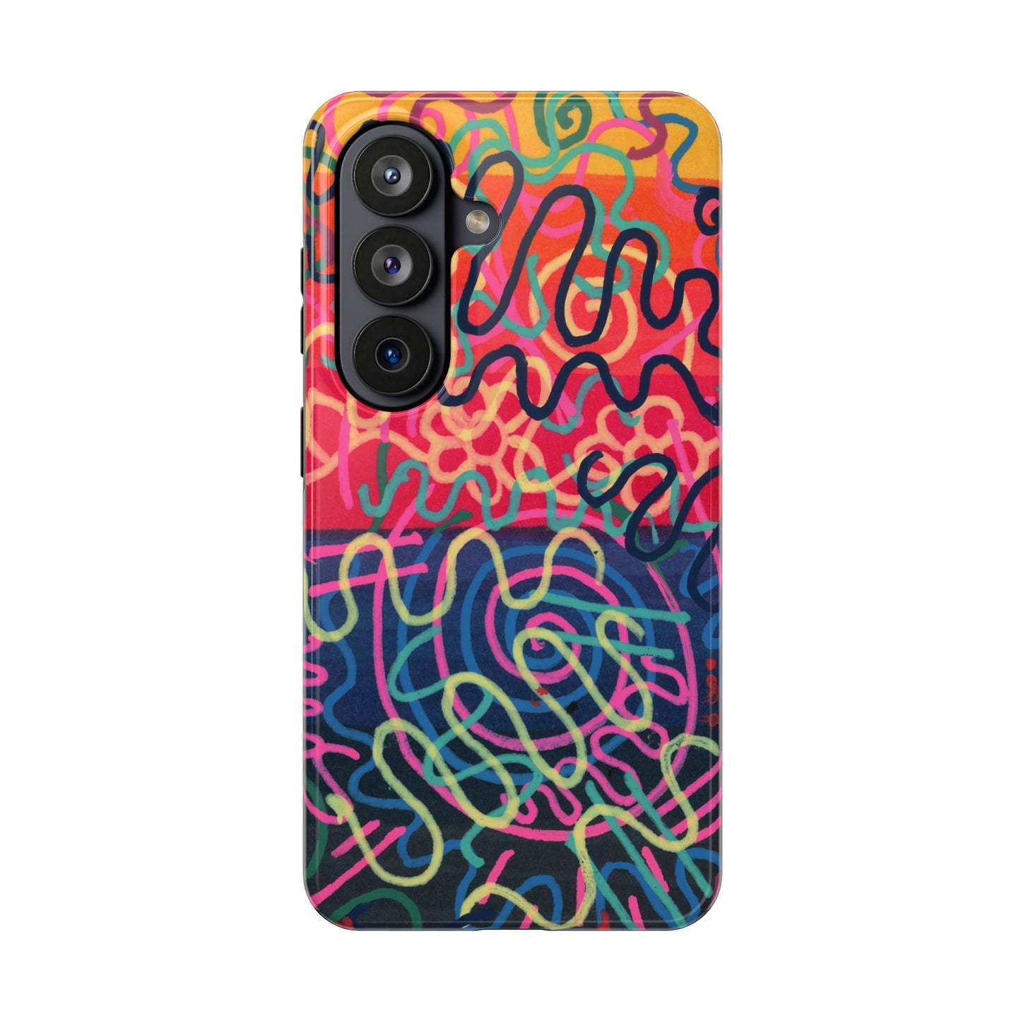 Colorful Squiggly Lines Tough Phone Cases