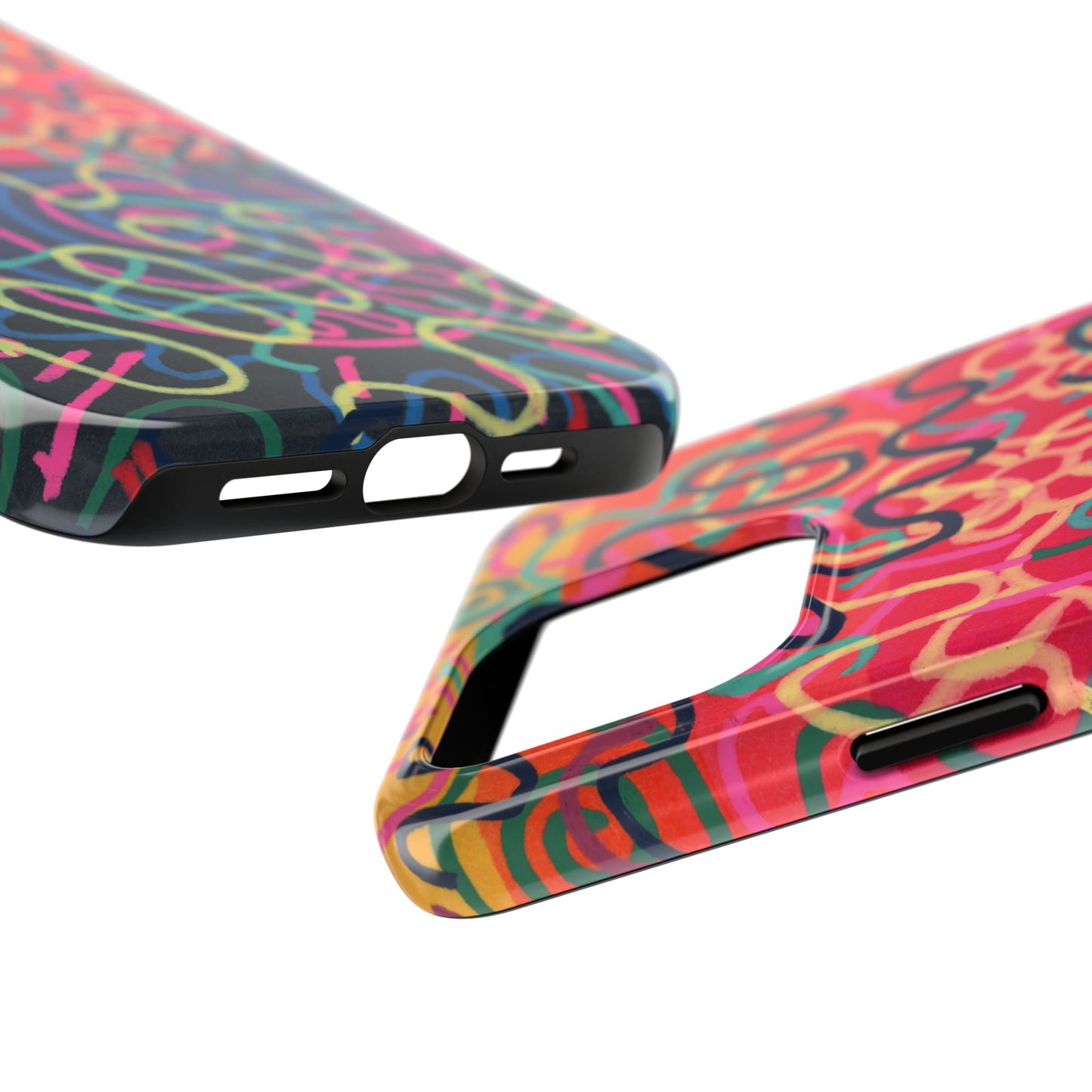 Colorful Squiggly Lines Tough Phone Cases