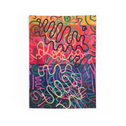 Colorful Squiggly Lines Indoor Wall Tapestry