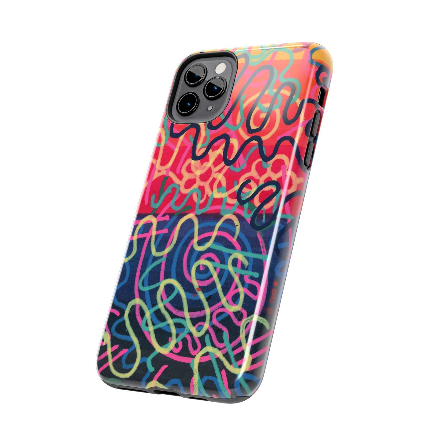 Colorful Squiggly Lines Tough Phone Cases