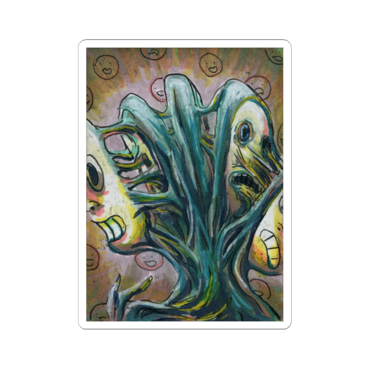 "Multiple Faces" sticker