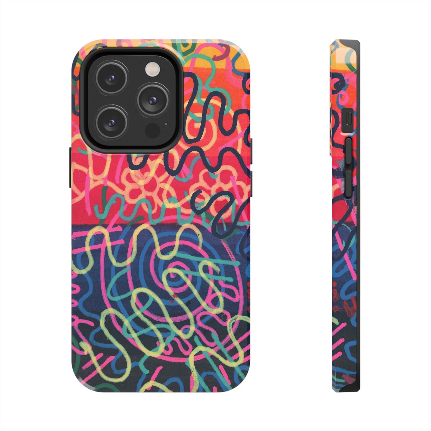 Colorful Squiggly Lines Tough Phone Cases