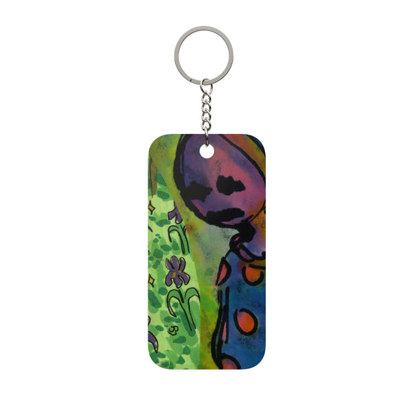 Sad Dude/Flower Power Double-Sided Keychain Charm