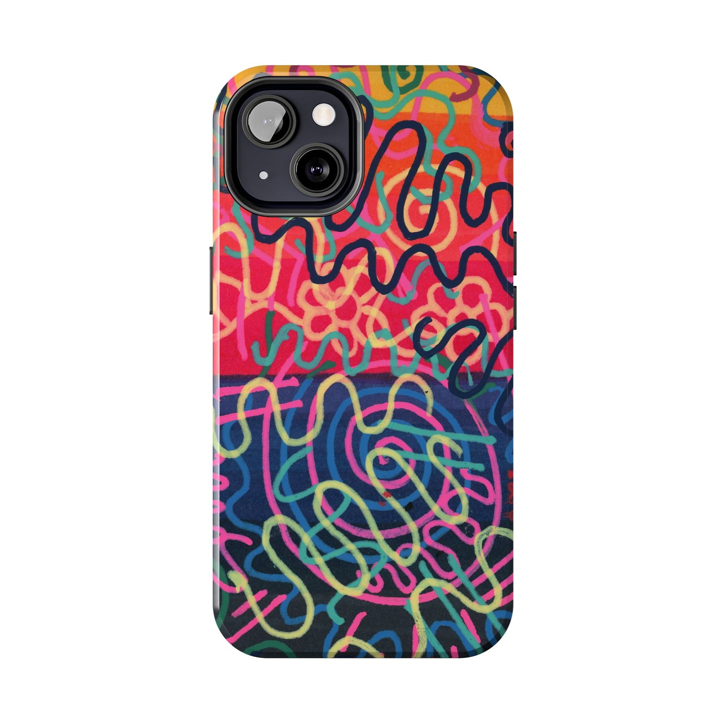 Colorful Squiggly Lines Tough Phone Cases