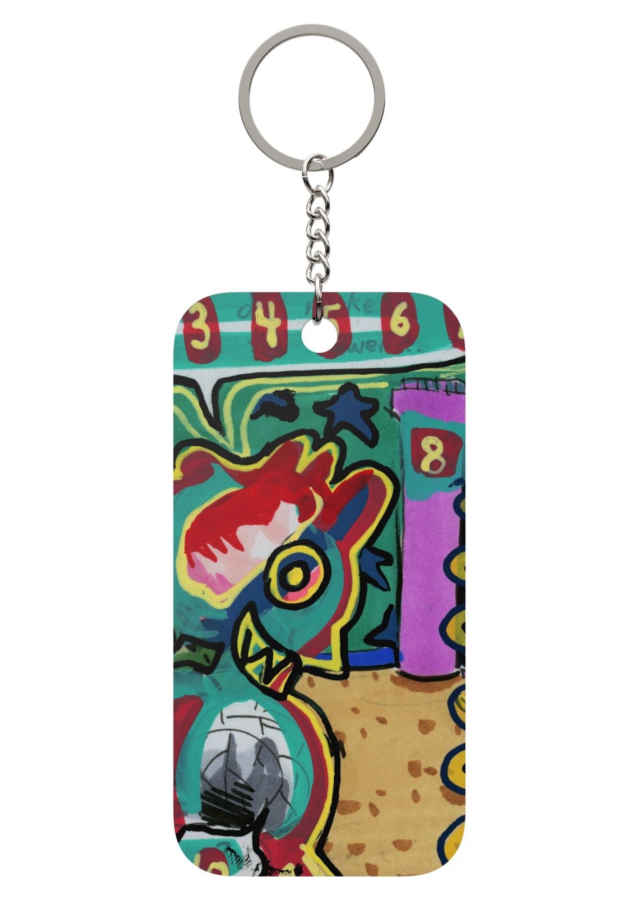 Bunny Dude/Smiley Creature Double-Sided Keychain Charm