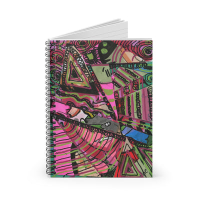 Green and Pink Doodles Spiral Notebook - Ruled Line