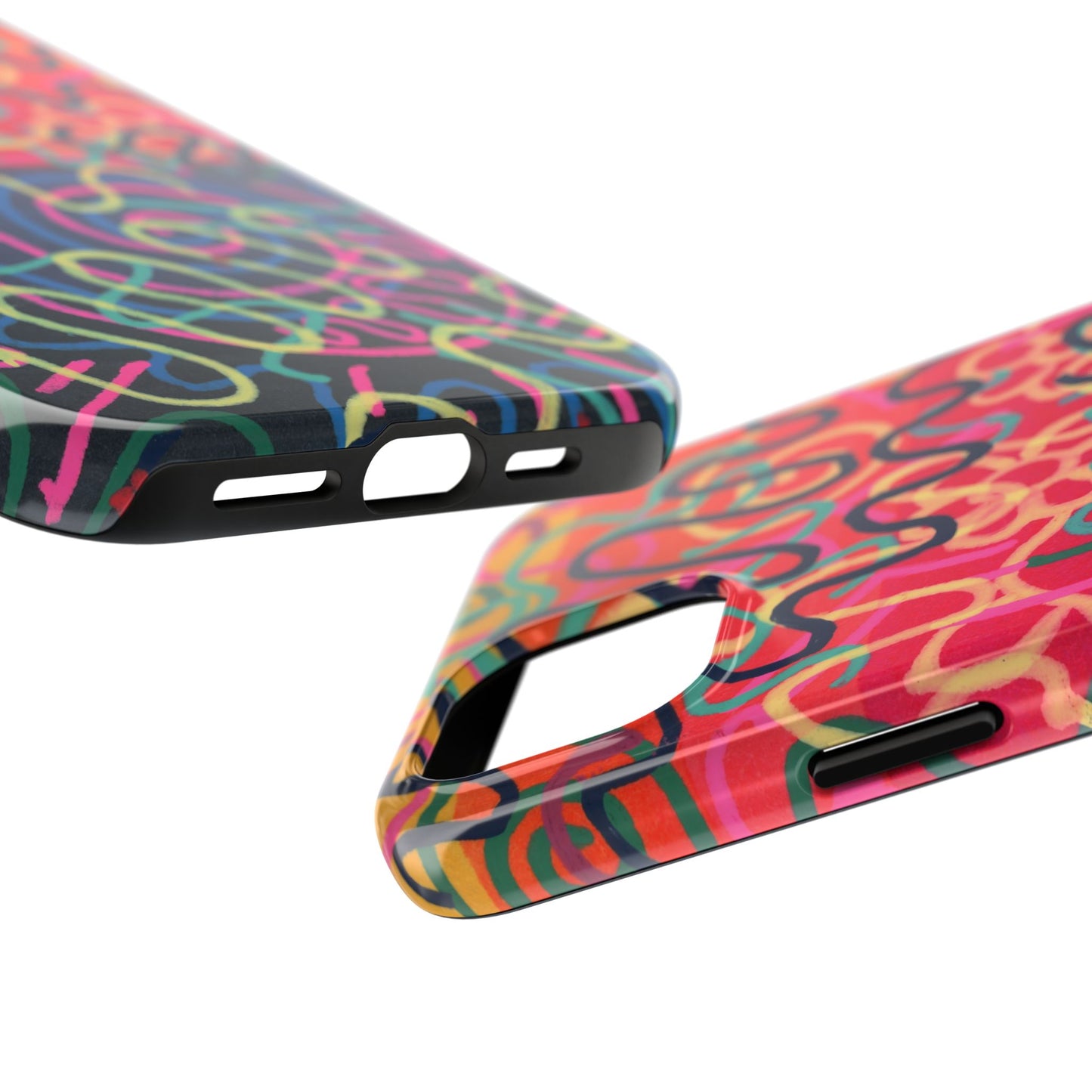 Colorful Squiggly Lines Tough Phone Cases