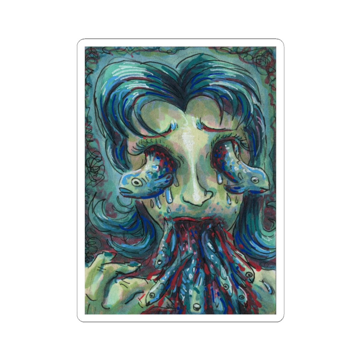 "Something Tastes Fishy" sticker