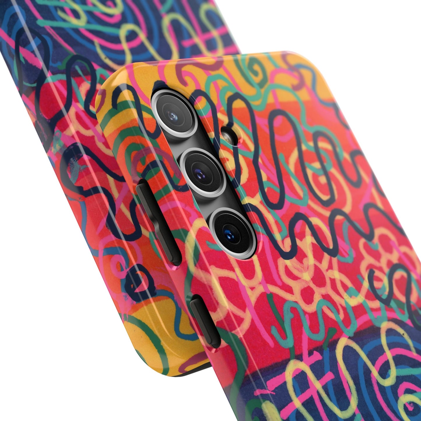 Colorful Squiggly Lines Tough Phone Cases