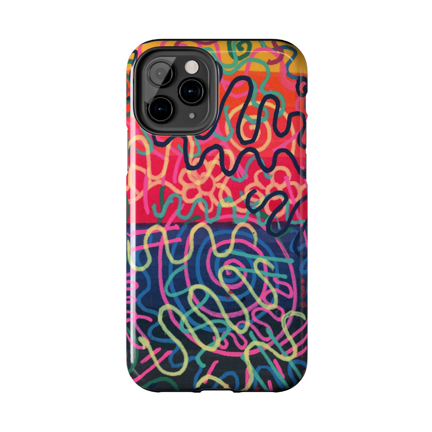 Colorful Squiggly Lines Tough Phone Cases