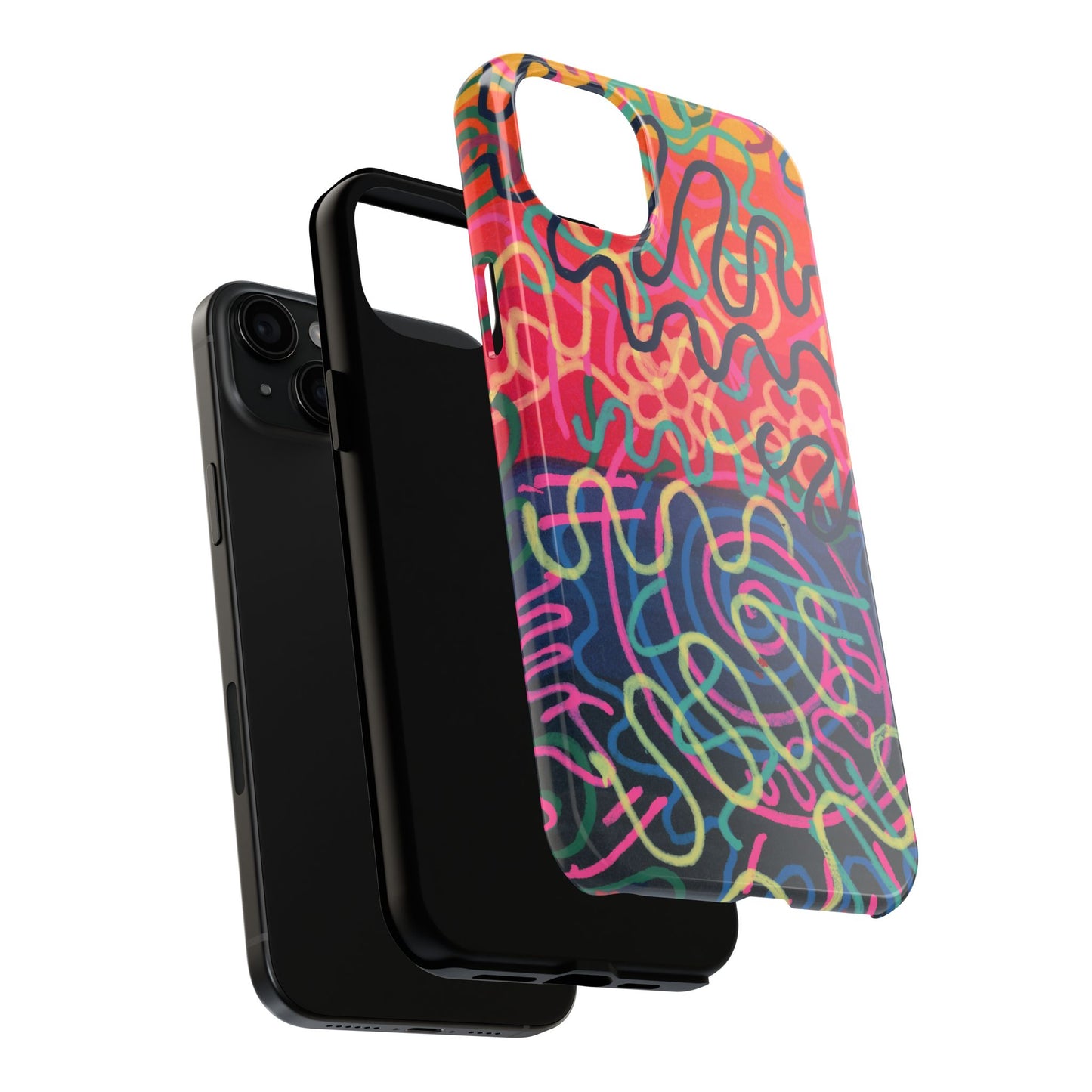 Colorful Squiggly Lines Tough Phone Cases