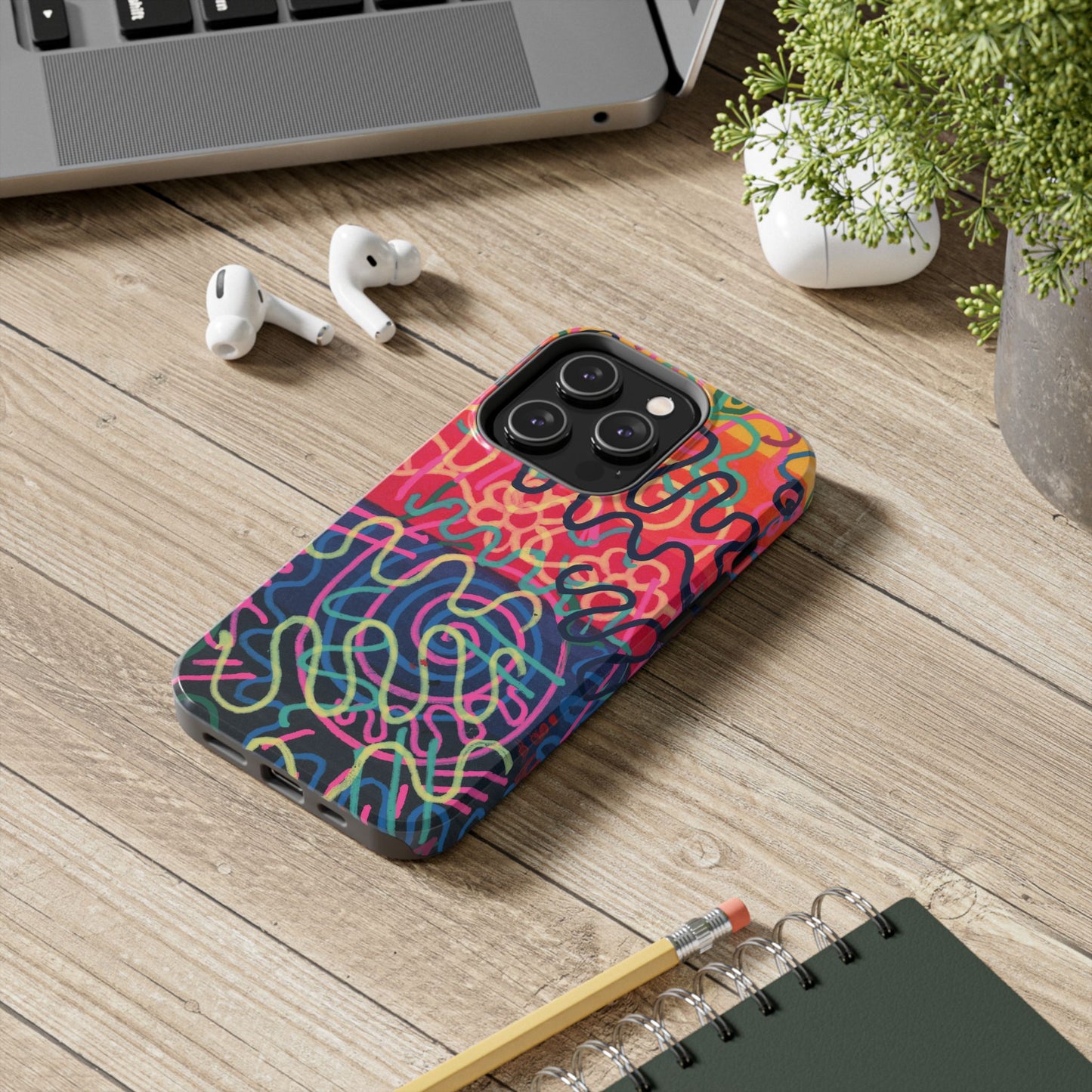 Colorful Squiggly Lines Tough Phone Cases