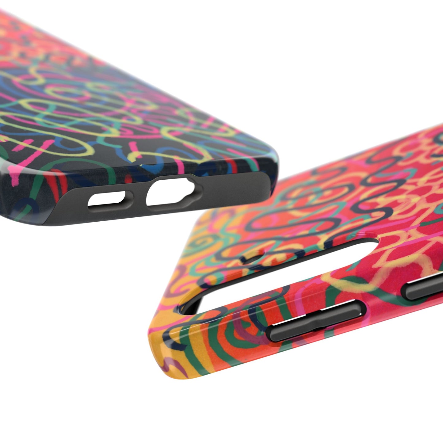 Colorful Squiggly Lines Tough Phone Cases