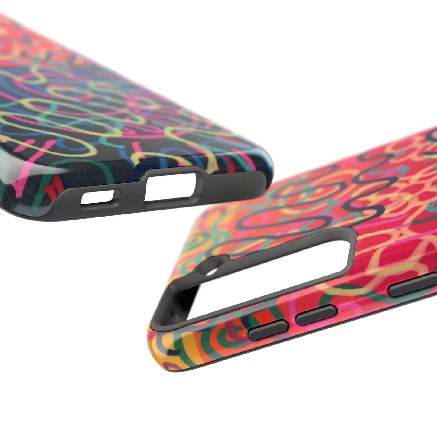 Colorful Squiggly Lines Tough Phone Cases