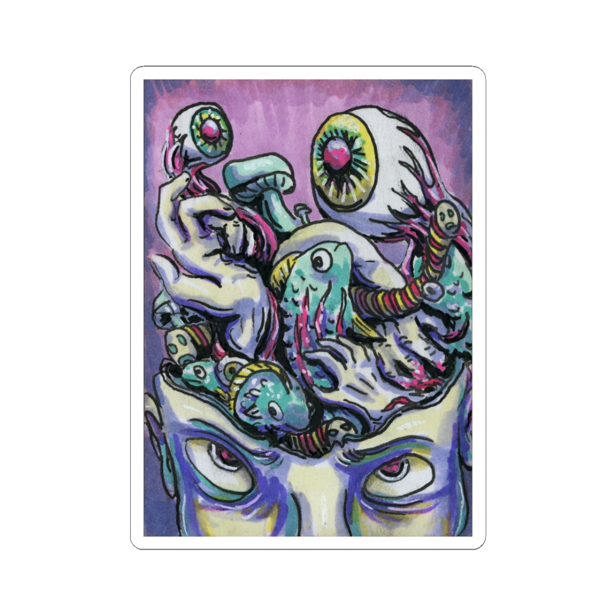 "Brain Pain" sticker