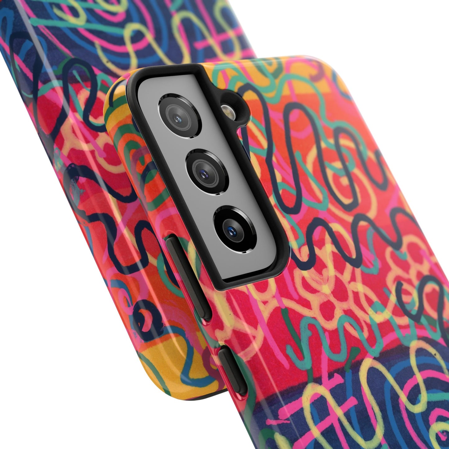 Colorful Squiggly Lines Tough Phone Cases