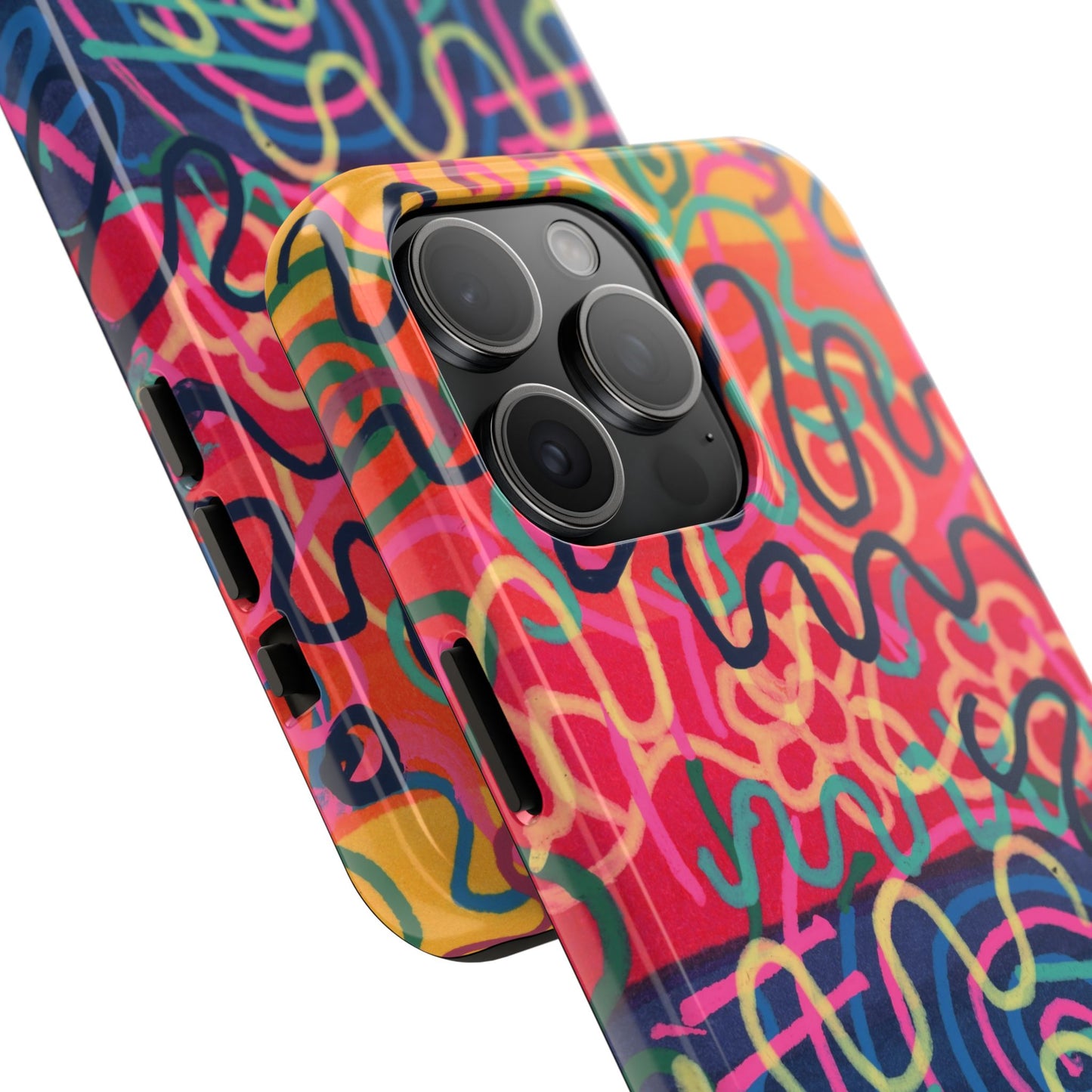 Colorful Squiggly Lines Tough Phone Cases