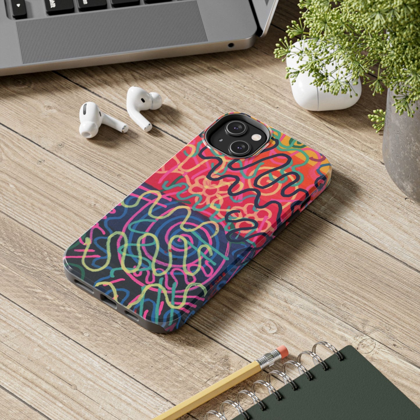 Colorful Squiggly Lines Tough Phone Cases