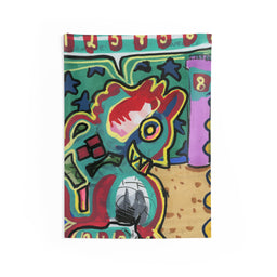 Smiley Creature Indoor Wall Tapestry
