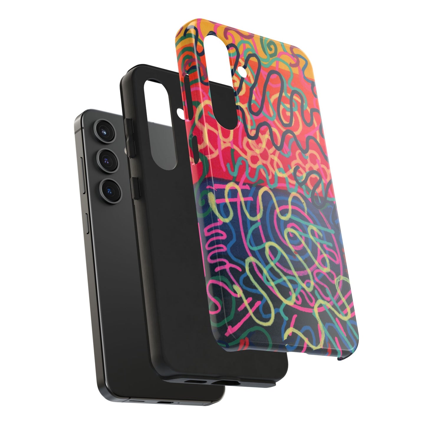Colorful Squiggly Lines Tough Phone Cases