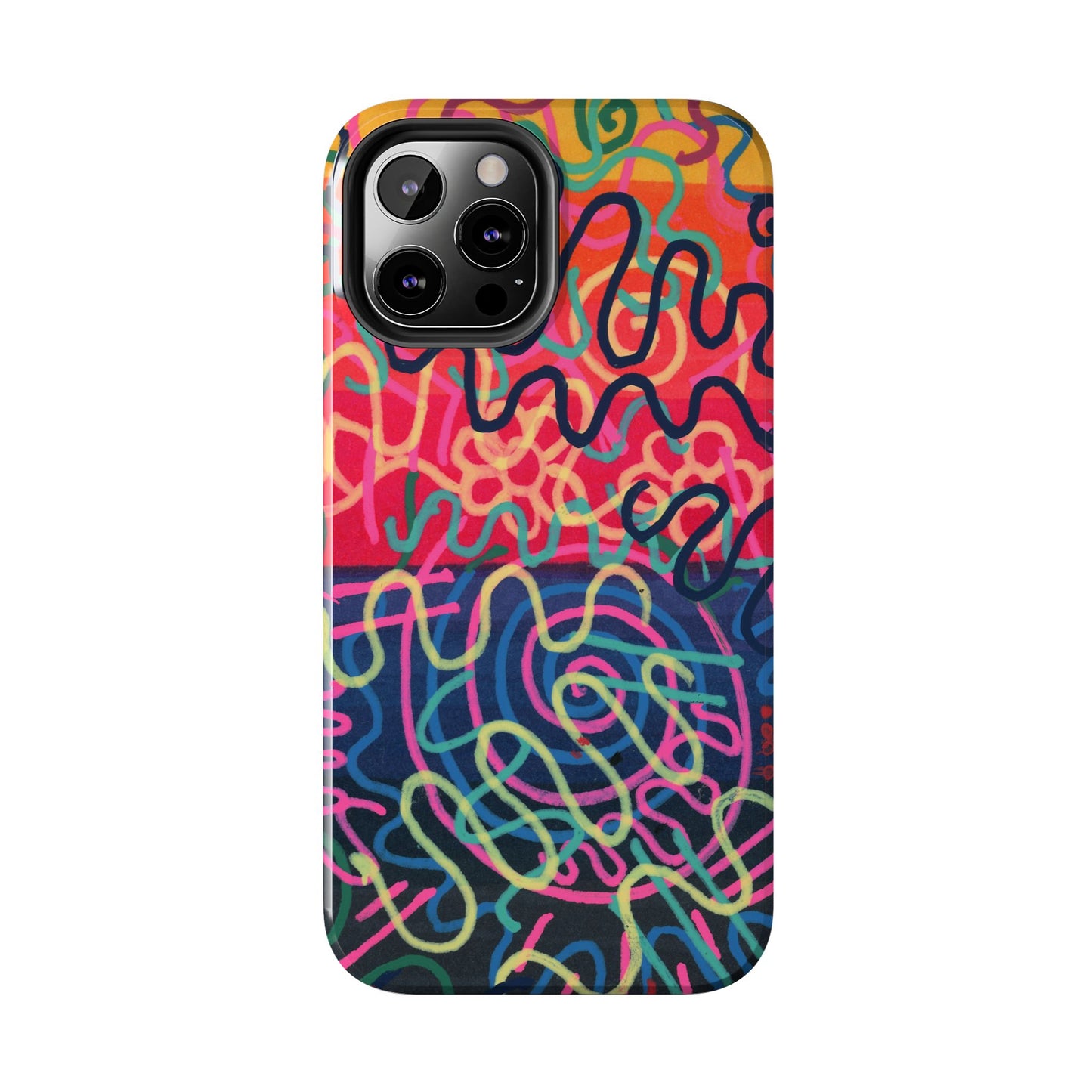 Colorful Squiggly Lines Tough Phone Cases
