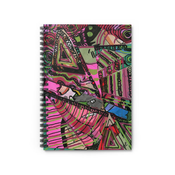 Green and Pink Doodles Spiral Notebook - Ruled Line