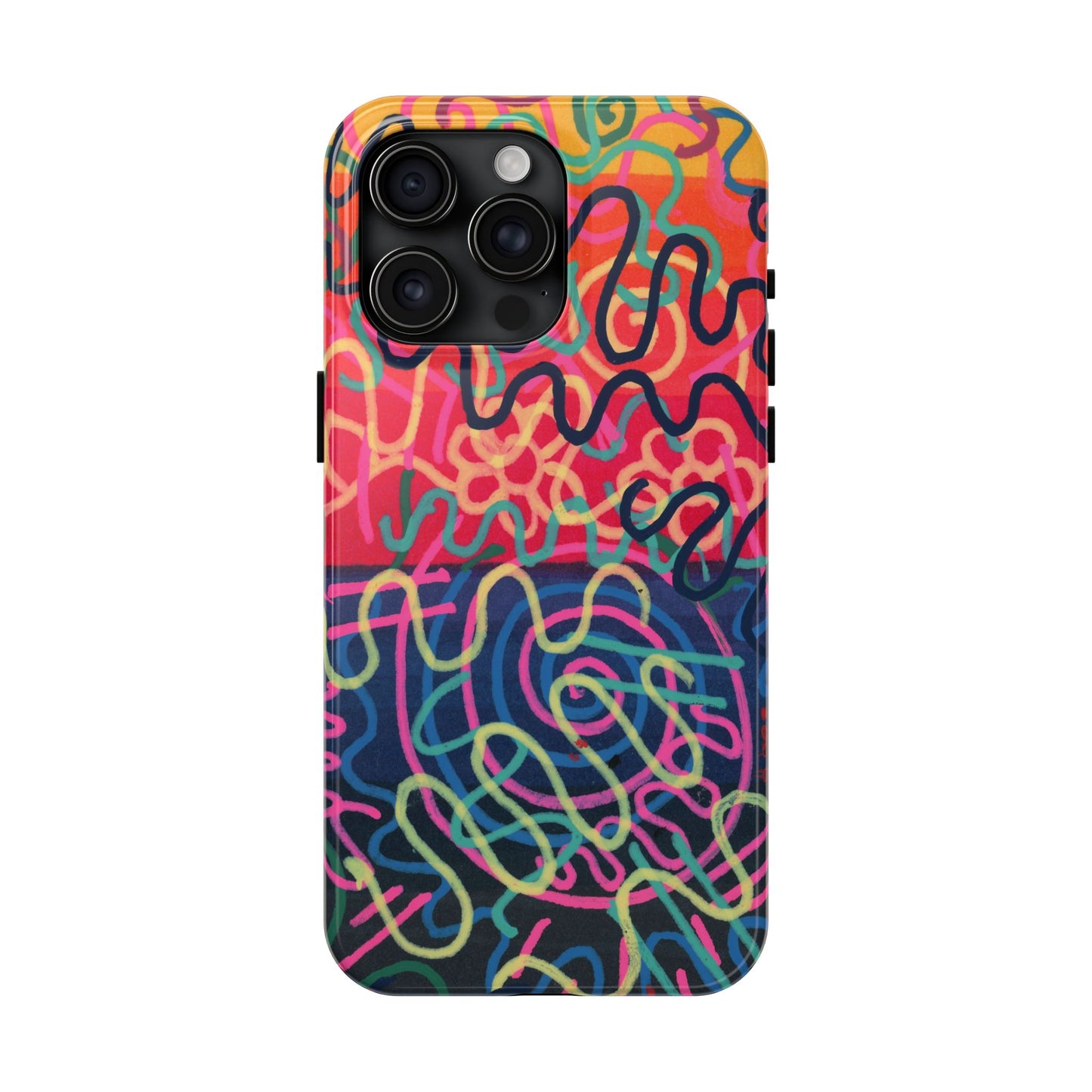 Colorful Squiggly Lines Tough Phone Cases