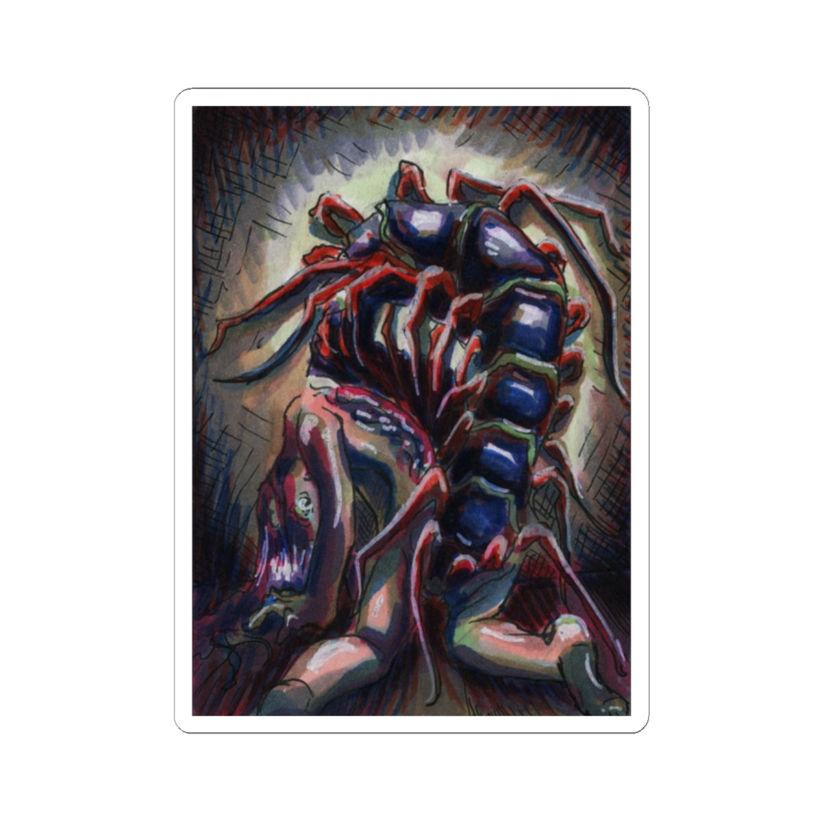 "Centipede Lady" sticker