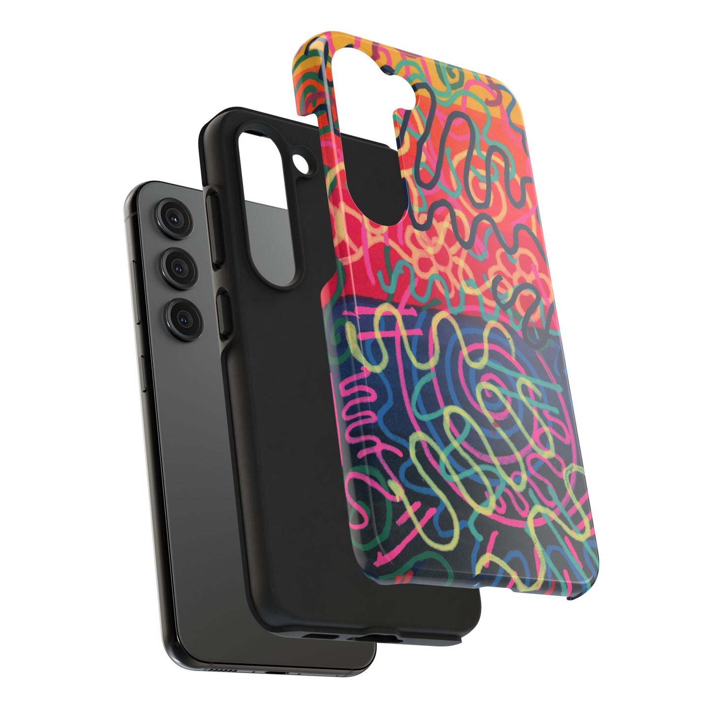 Colorful Squiggly Lines Tough Phone Cases