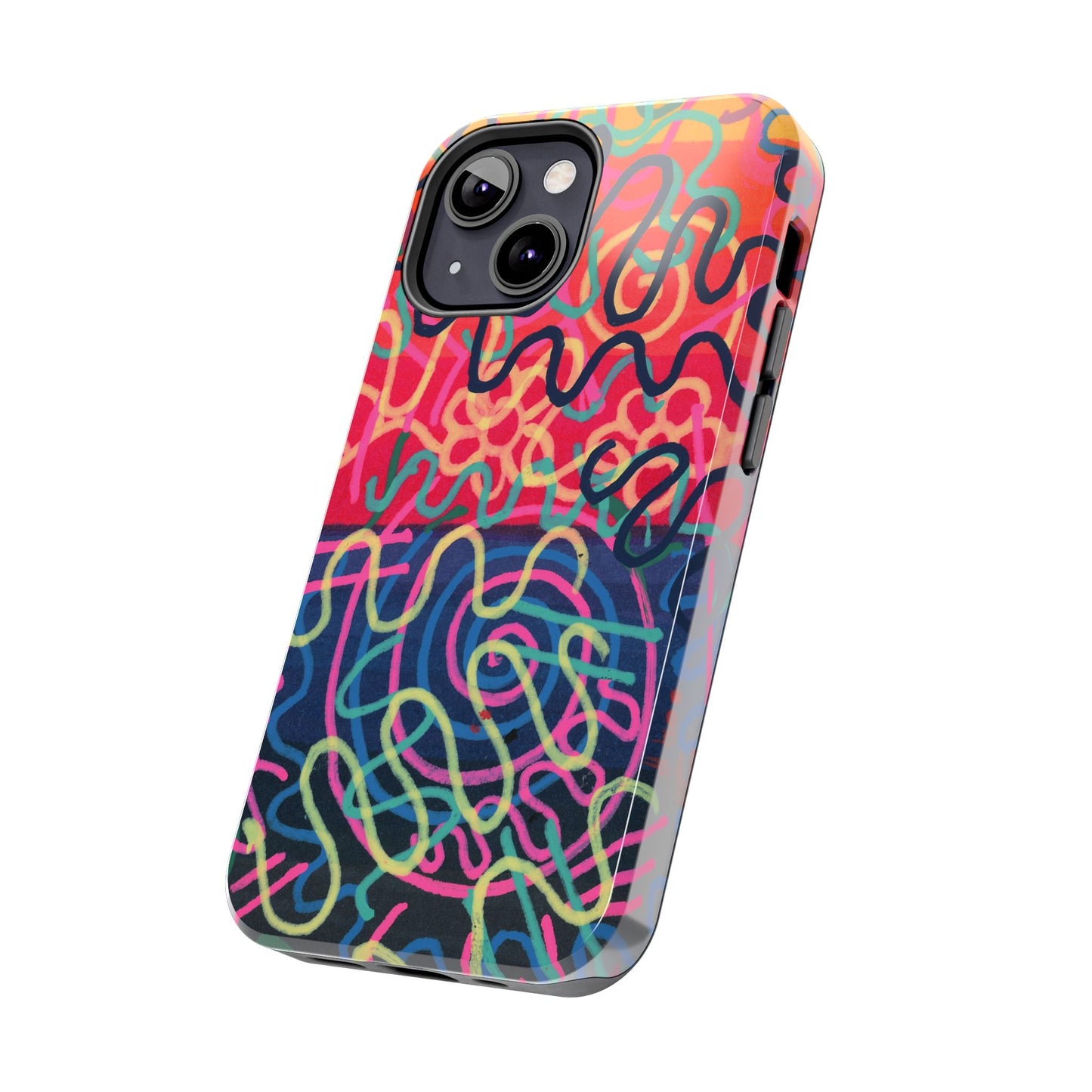 Colorful Squiggly Lines Tough Phone Cases