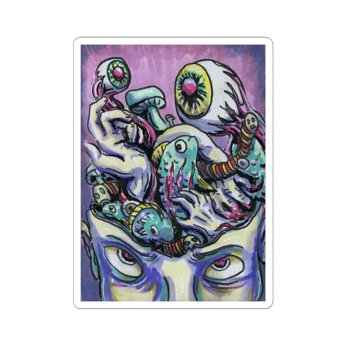 "Brain Pain" sticker