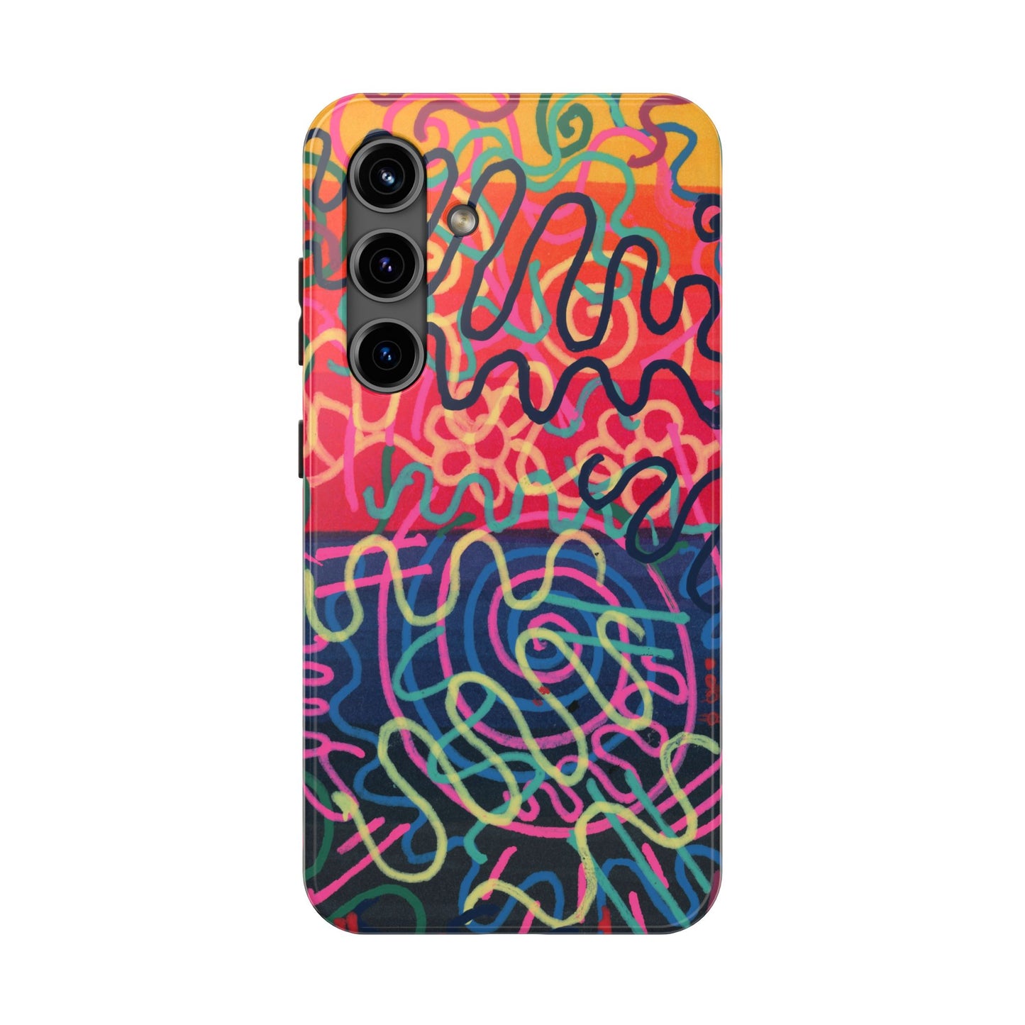 Colorful Squiggly Lines Tough Phone Cases