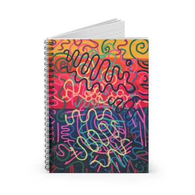 Colorful Squiggly Lines Spiral Notebook - Ruled Line