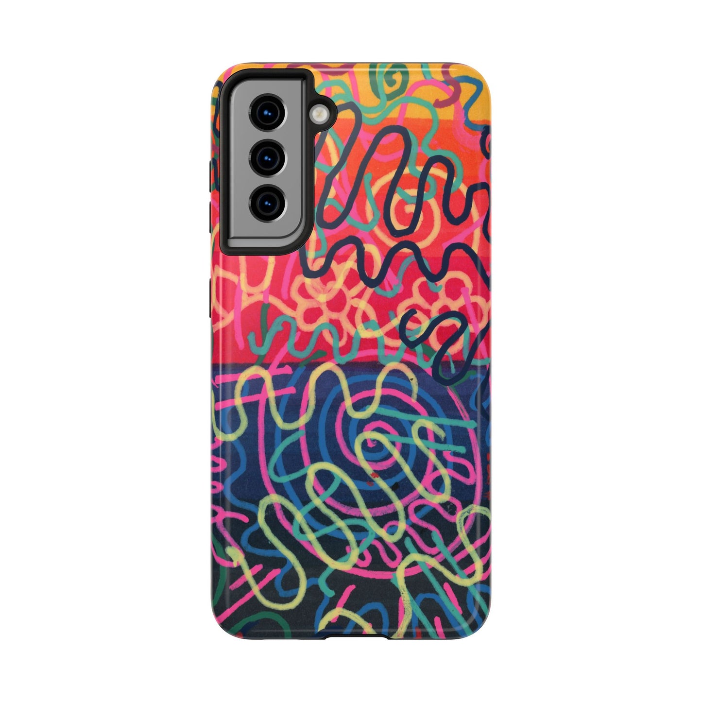 Colorful Squiggly Lines Tough Phone Cases