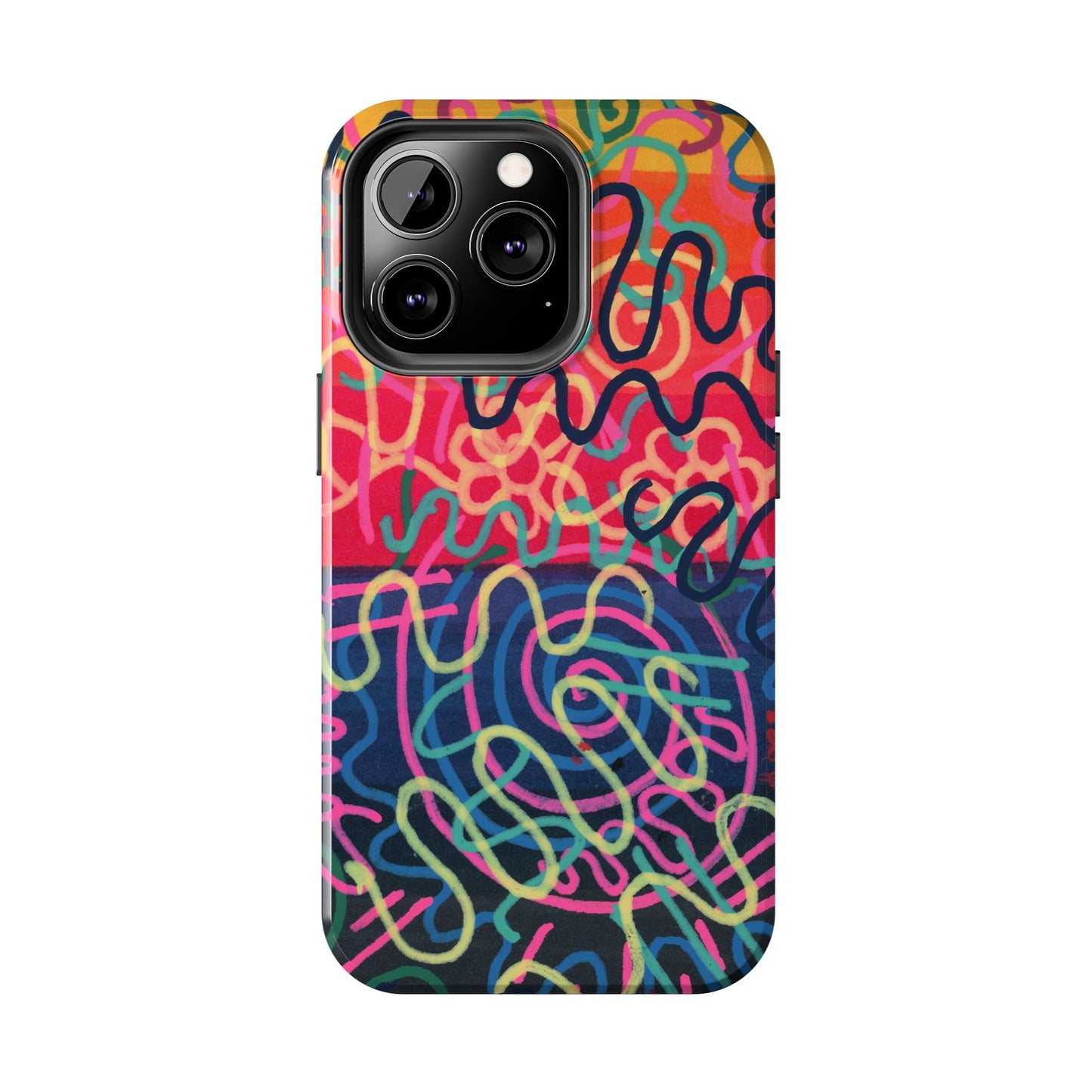 Colorful Squiggly Lines Tough Phone Cases