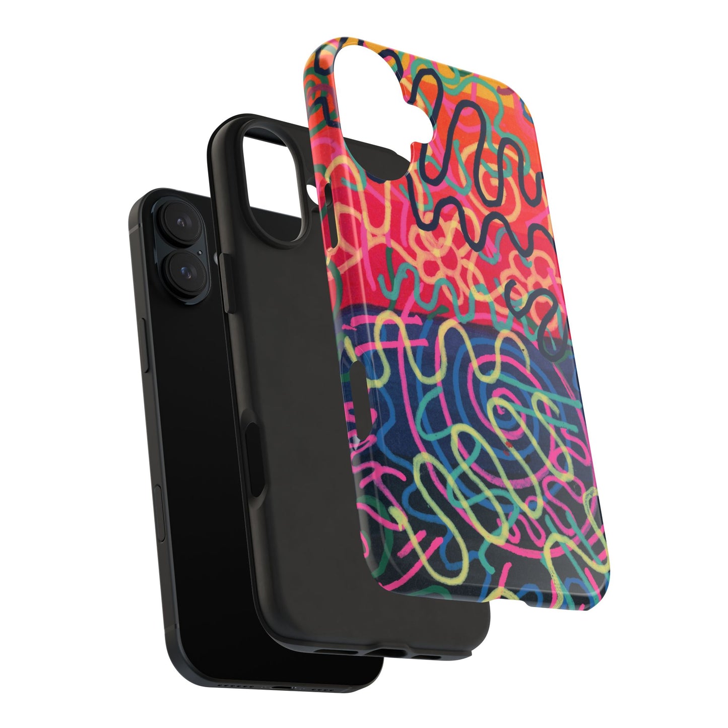 Colorful Squiggly Lines Tough Phone Cases
