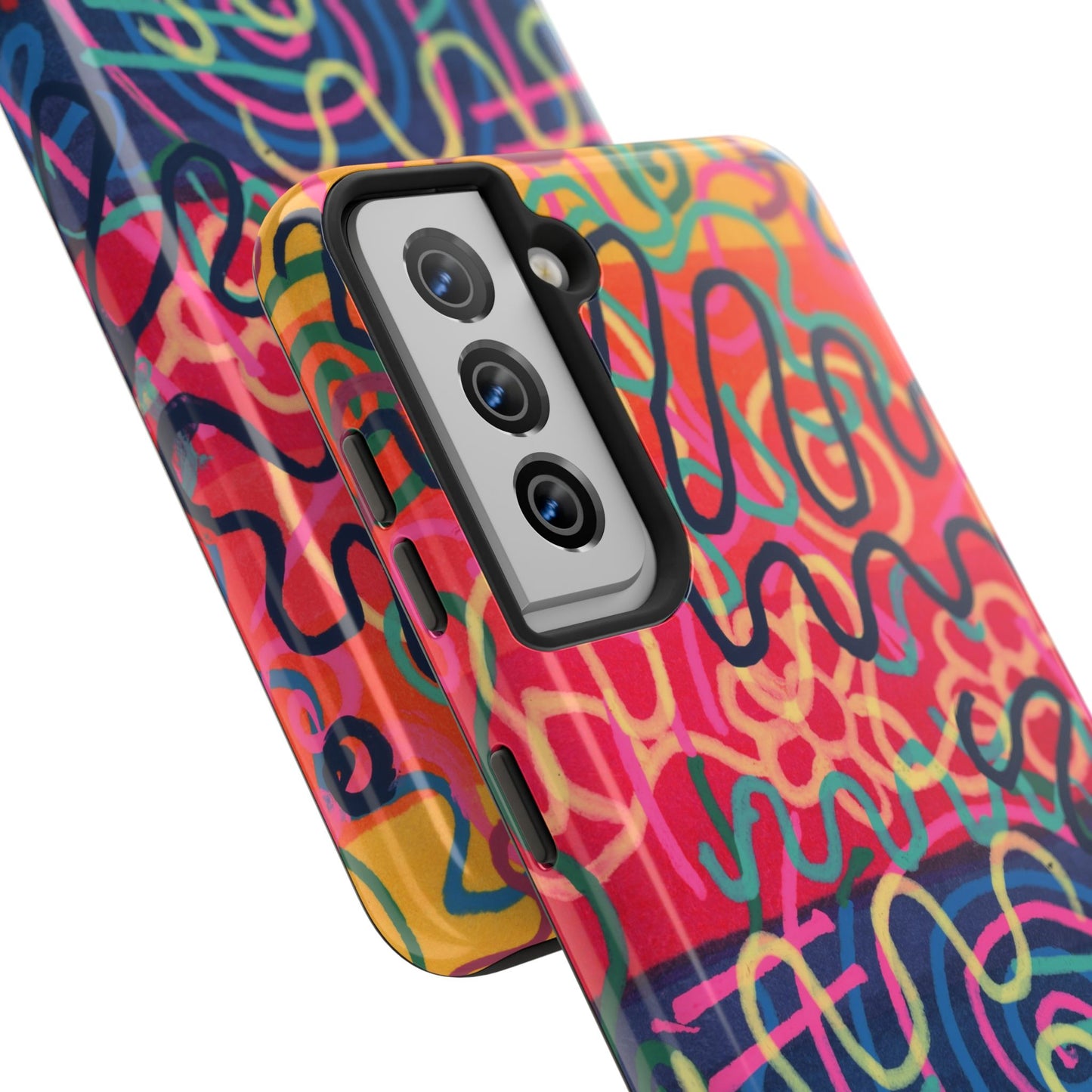 Colorful Squiggly Lines Tough Phone Cases