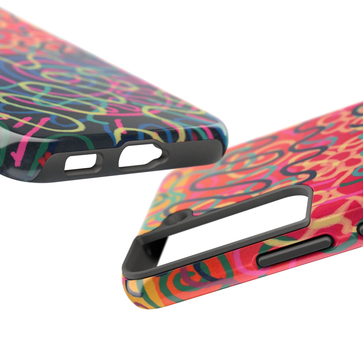 Colorful Squiggly Lines Tough Phone Cases