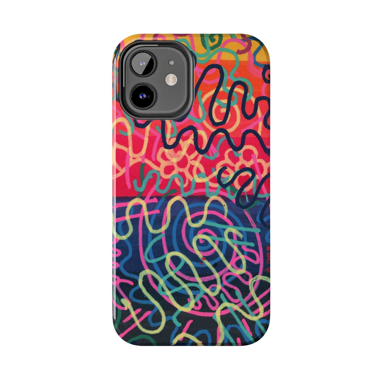 Colorful Squiggly Lines Tough Phone Cases