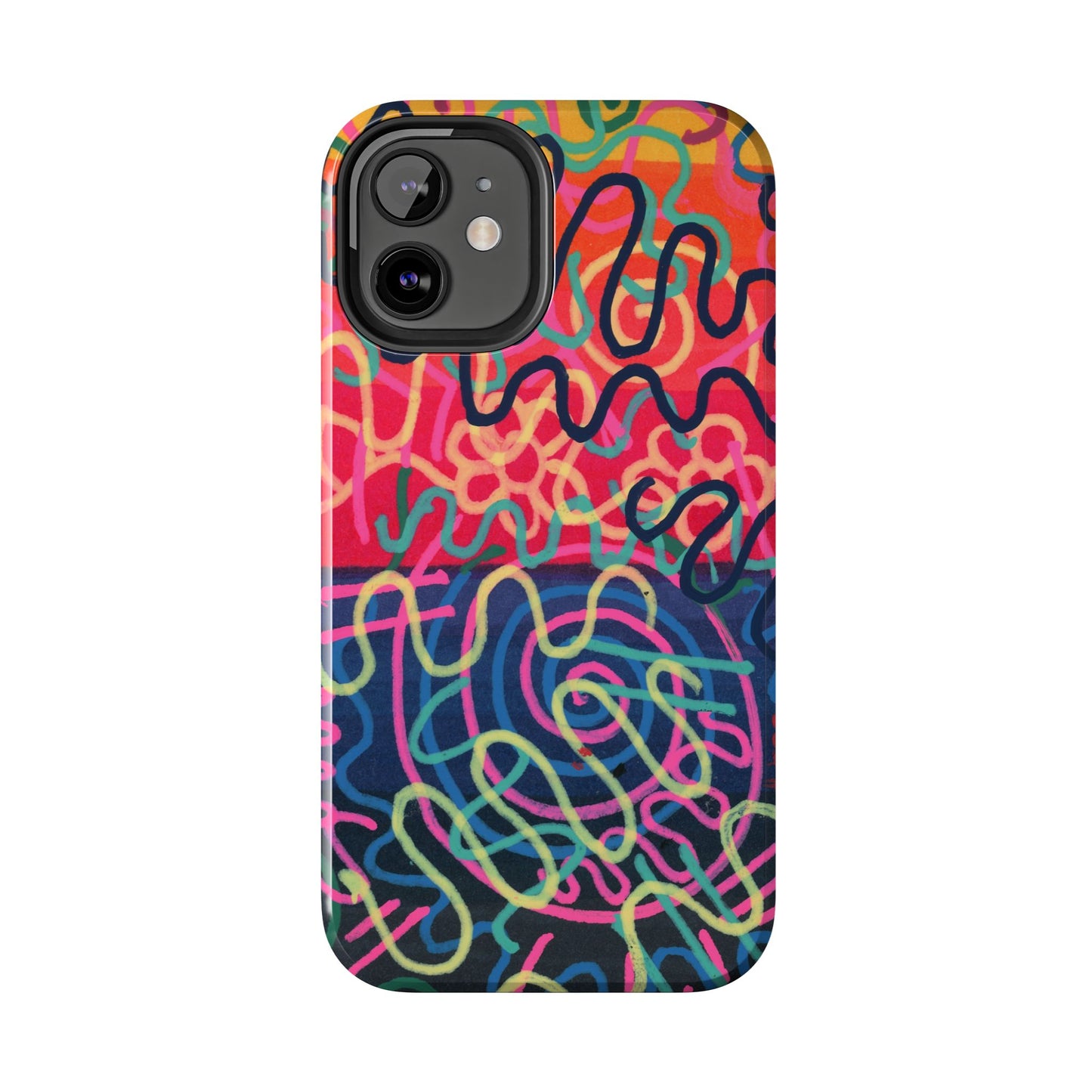 Colorful Squiggly Lines Tough Phone Cases