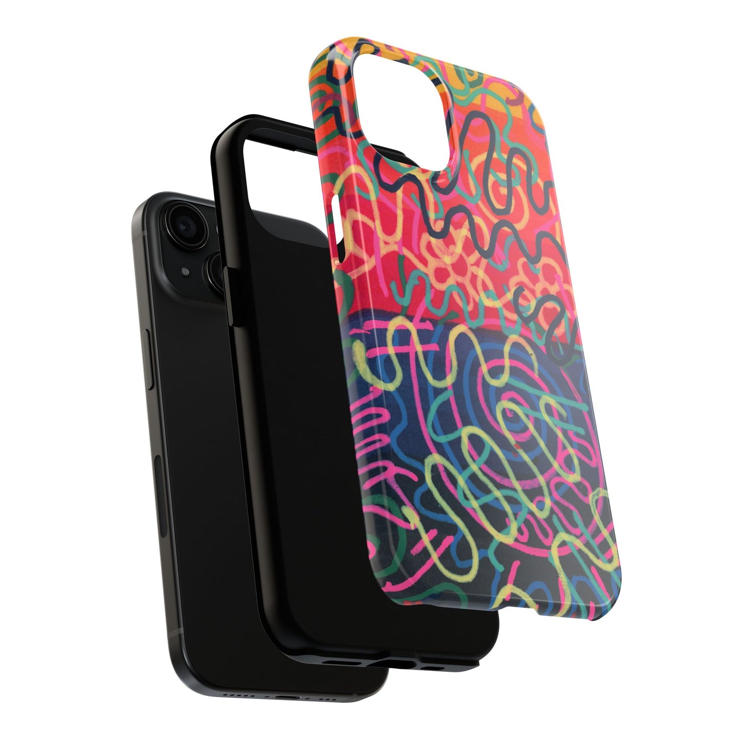 Colorful Squiggly Lines Tough Phone Cases