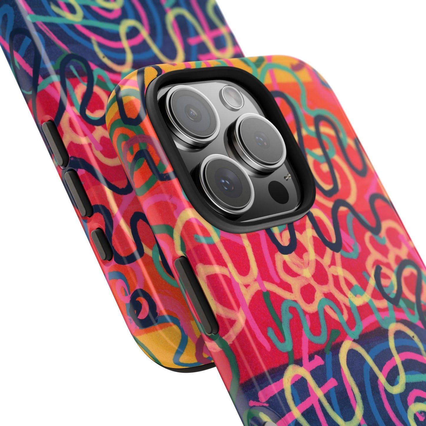Colorful Squiggly Lines Tough Phone Cases