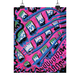 Pink Blast Matte Vertical Poster