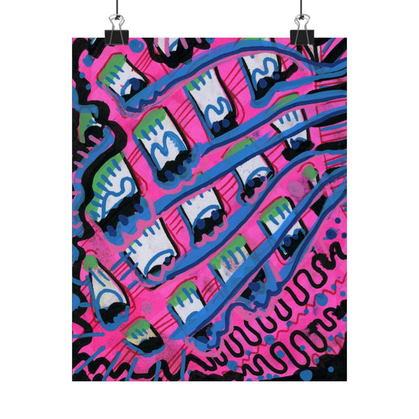 Pink Blast Matte Vertical Poster