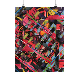 Abstracted Scraps Matte Vertical Poster